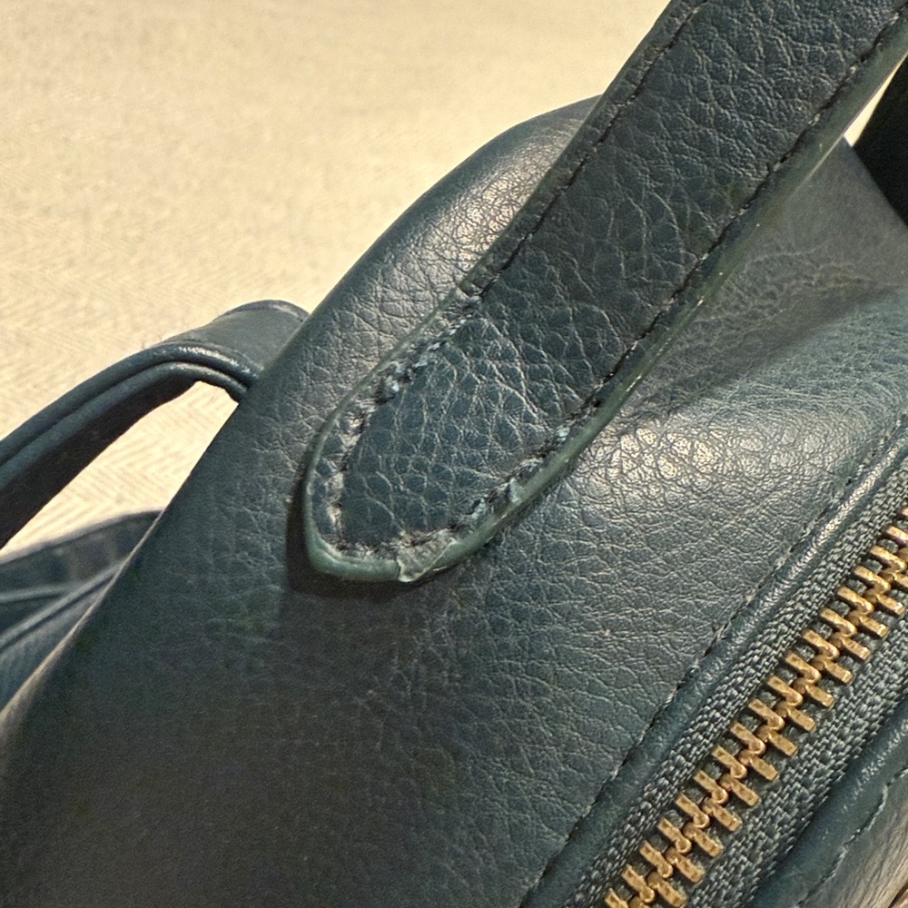 BEBE Dark Teal Rhinestone Studded Mini Backpack - Picture 9 of 10
